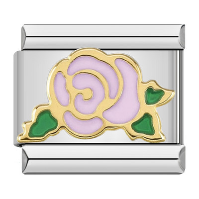 Hapiship New Fashion Women Girls Pretty Glaze Rose Flower Charm Links Fit 9mm Narukvica od nehrđajućeg čelika DIY Izrada nakita DJ027