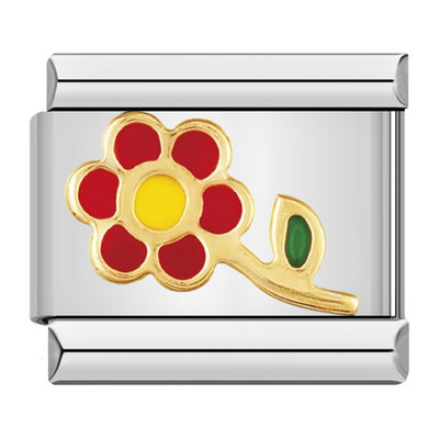 Hapiship New Fashion Women Girls Pretty Glaze Rose Flower Charm Links Fit 9mm Narukvica od nehrđajućeg čelika DIY Izrada nakita DJ027