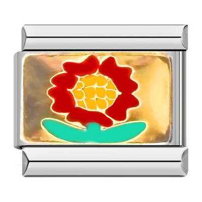 Hapiship New Fashion Women Girls Pretty Glaze Rose Flower Charm Links Fit 9mm Narukvica od nehrđajućeg čelika DIY Izrada nakita DJ027