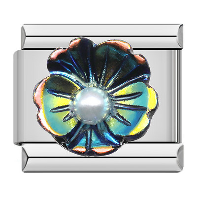 Hapiship New Fashion Women Girls Pretty Glaze Rose Flower Charm Links Fit 9mm Narukvica od nehrđajućeg čelika DIY Izrada nakita DJ027