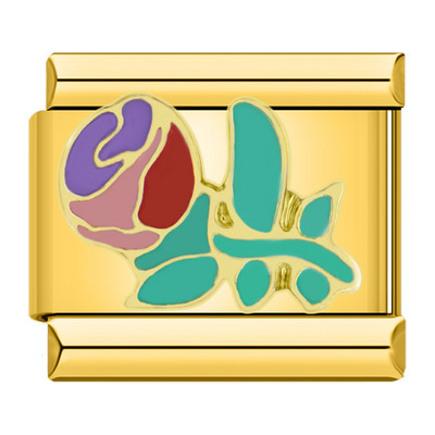 Hapiship New Fashion Women Girls Pretty Glaze Rose Flower Charm Links Fit 9mm Narukvica od nehrđajućeg čelika DIY Izrada nakita DJ027