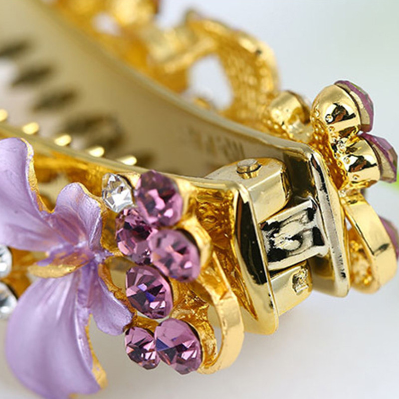 Agrafe Metal Banane Agrafe De Păr Femei Moda Cristal Strasuri Agrafe Fluture Accesorii Elegante De Păr Coada De Cal