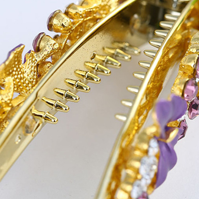 Agrafe Metal Banane Agrafe De Păr Femei Moda Cristal Strasuri Agrafe Fluture Accesorii Elegante De Păr Coada De Cal