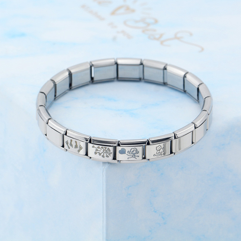 Hapiship Moda Mačka Pas Dječak Djevojčice Srce Kruna Talijanski Veze Šarm Fit 9 mm Narukvica od nehrđajućeg čelika Izrada nakita DIY DJ095