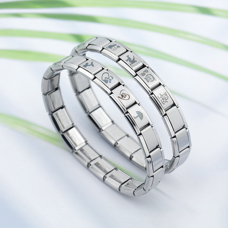 Hapiship Moda Mačka Pas Dječak Djevojčice Srce Kruna Talijanski Veze Šarm Fit 9 mm Narukvica od nehrđajućeg čelika Izrada nakita DIY DJ095