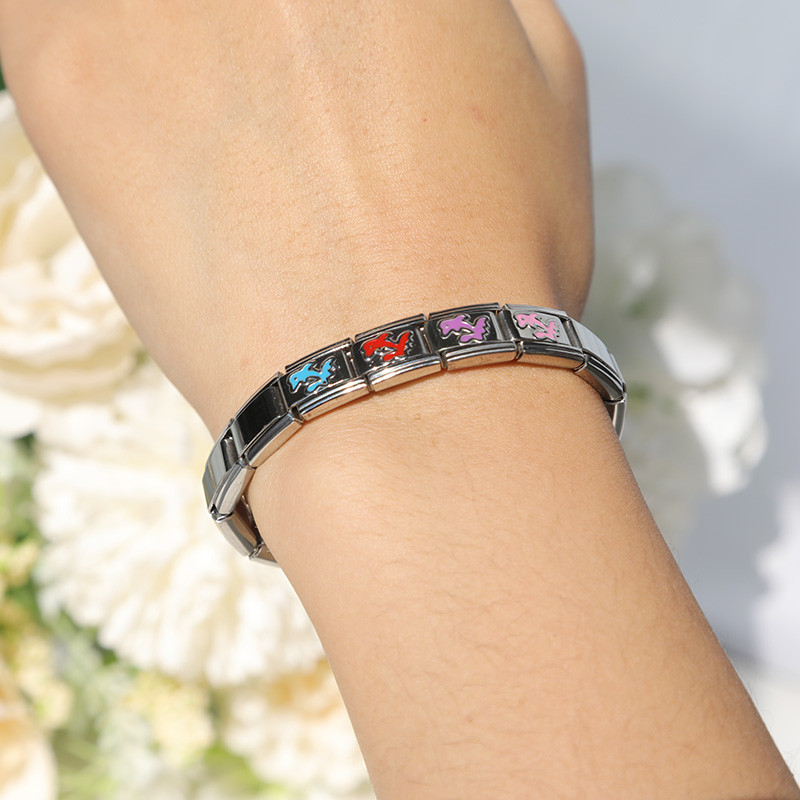 Hapiship Fashion Butterfly Dolphin Cross Flower Star Italian Links Charm Fit 9mm Nerūdijančio plieno apyrankės papuošalų gamyba DJ463