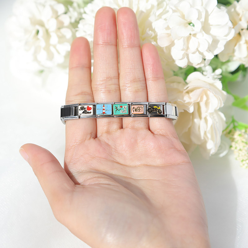 Hapiship New Horse Love Butterfly Mom Dog Mootorratas Mom Elephant Charm Fit 9mm Käevõru roostevabast terasest ehete valmistamine DJ003