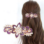 Naujas blizgantis cirkonio žiedas pavasarinis plaukų segtukas retro viršutinis segtukas atgal galvos segtukas elegantiškas moteriškas mados laisvalaikio dovana plaukų aksesuarai