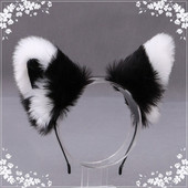 1 db valósághű szőrös állat macskafül fejpánt Lolita aranyos műszőrme anime hajkarika Halloween cosplay party fejdísz