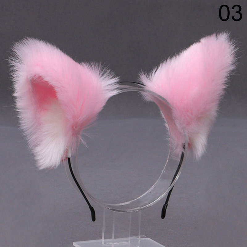 1 db valósághű szőrös állat macskafül fejpánt Lolita aranyos műszőrme anime hajkarika Halloween cosplay party fejdísz