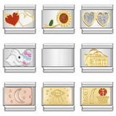 Hapiship Fashion Glaze Süda Päikese Lill Jänes Itaalia Lingid Charm Fit 9mm Käevõru Roostevabast Terasest Ehted Ise isetegemine DJ542