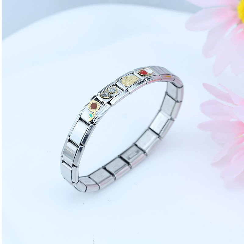 Hapiship Fashion Glaze Süda Päikese Lill Jänes Itaalia Lingid Charm Fit 9mm Käevõru Roostevabast Terasest Ehted Ise isetegemine DJ542