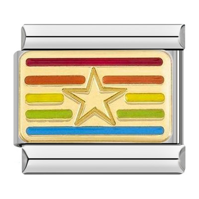 Hapiship Nouă, originală, culoare margaretă, dragoste, fluture, stea, farmec, legături italiene, se potrivesc cu brățară de 9 mm, fabricarea de bijuterii din oțel inoxidabil DJ512