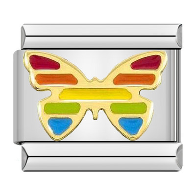 Hapiship Nouă, originală, culoare margaretă, dragoste, fluture, stea, farmec, legături italiene, se potrivesc cu brățară de 9 mm, fabricarea de bijuterii din oțel inoxidabil DJ512