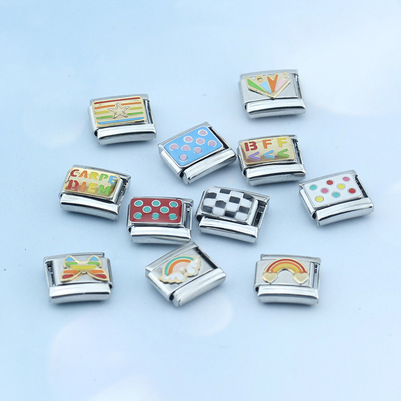 Hapiship Nouă, originală, culoare margaretă, dragoste, fluture, stea, farmec, legături italiene, se potrivesc cu brățară de 9 mm, fabricarea de bijuterii din oțel inoxidabil DJ512