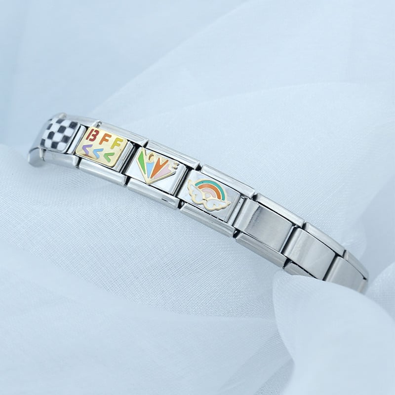 Hapiship Nouă, originală, culoare margaretă, dragoste, fluture, stea, farmec, legături italiene, se potrivesc cu brățară de 9 mm, fabricarea de bijuterii din oțel inoxidabil DJ512