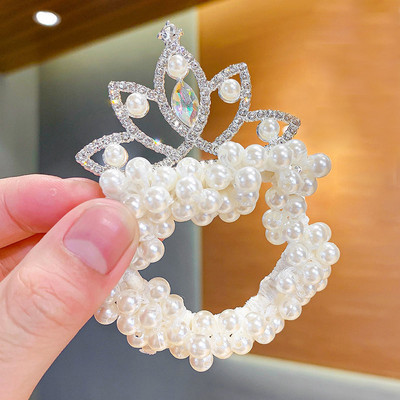 Fashion Pearl Crown Princess Benzi pentru păr Benzi elastice de cauciuc Minge pentru copii Legături pentru cocuri Accesorii pentru coafarea părului