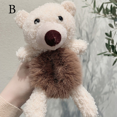 Cerc de păr de urs drăguț, elasticitate cu blană, accesorii pentru păr pentru fete, pentru animale, banda de păr, accesorii pentru păr, instrument pentru păr împletit pentru copii