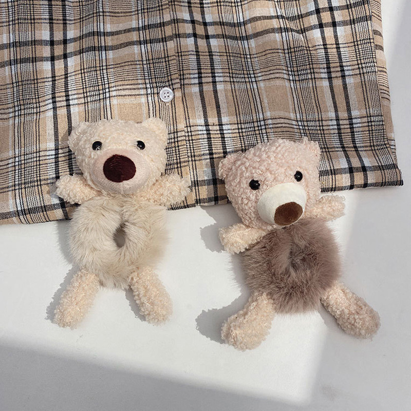 Cerc de păr de urs drăguț, elasticitate cu blană, accesorii pentru păr pentru fete, pentru animale, banda de păr, accesorii pentru păr, instrument pentru păr împletit pentru copii