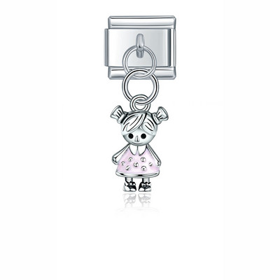 „Hapiship Fashion“ saldžiųjų gėlių žuvis vaivorykštė šunų berniukų mergaičių žavesio nuorodos, tinkančios 9 mm nerūdijančio plieno apyrankės, gaminančios „pasidaryk pats“ papuošalus DJ429