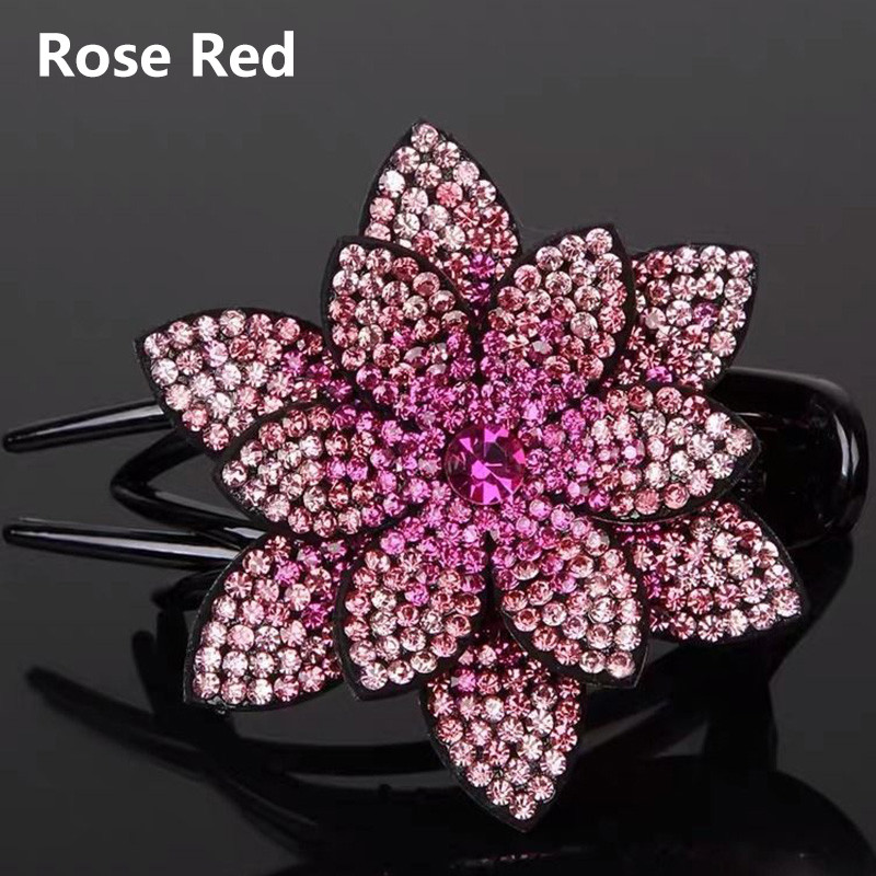 Модно цвете Crystal Нокът за коса Жени Блестяща щипка за коса със страз Щипка за коса Duckbill Щипка за коса Шапки Аксесоари за коса на булката