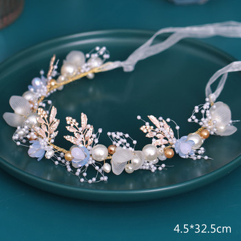 Super Fairy Headbands Pearls Flower Hairbands Κορεατική μόδα με στρας Leaf Headdress Κορδέλα Νύφη Νυφικά Μαλλιά Κοσμήματα