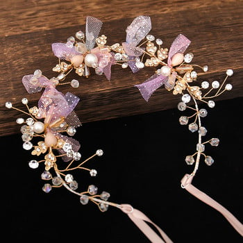 Super Fairy Headbands Pearls Flower Hairbands Κορεατική μόδα με στρας Leaf Headdress Κορδέλα Νύφη Νυφικά Μαλλιά Κοσμήματα