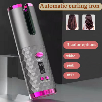 Безжична автоматична маша за коса USB акумулаторна преносима маша за коса LCD дисплей Curly Auto Curling Women Curls Waves Tool