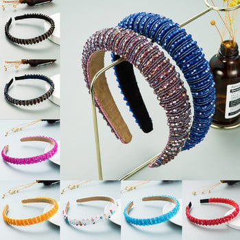 Πολυτελή Bling Rhinestone Crystal Headbands Υψηλής ποιότητας κορδέλα μαλλιών Αξεσουάρ μαλλιών για γυναίκες Χειροποίητη κορδέλα με χάντρες