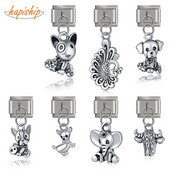 Hapiship Nou Original Daisy Câine Vaca Elefant Păun Legături italiene Charm Fit 9mm Brățară Din oțel inoxidabil Fabricarea de bijuterii DJ281