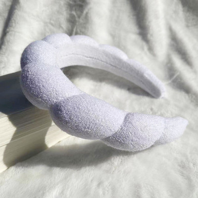 Szivacsos hajpánt arcmosáshoz egyszínű női csúszásmentes frottír fejpántok smink fejfedők haj karika haj kiegészítők