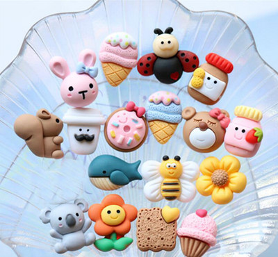 20 kom/lot Smola Lijepi sladoled cvijet životinje Flatback Cabochon spomenar Kawaii DIY ukrasi Dodaci
