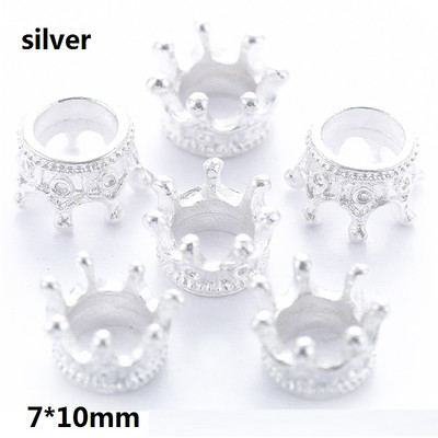 20 бр. Разхлабени дистанционни мъниста от сплав Златен цвят Сребърни мъниста с корони за изработка на бижута Направи си сам гривна Ръчно изработени аксесоари