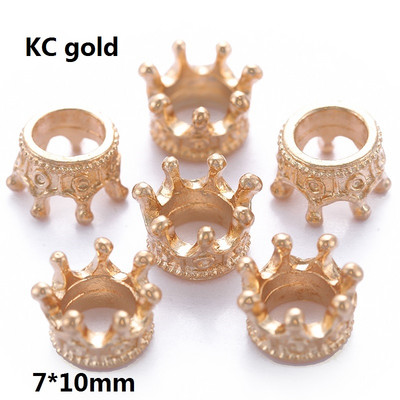 20 бр. Разхлабени дистанционни мъниста от сплав Златен цвят Сребърни мъниста с корони за изработка на бижута Направи си сам гривна Ръчно изработени аксесоари