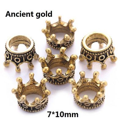 20 бр. Разхлабени дистанционни мъниста от сплав Златен цвят Сребърни мъниста с корони за изработка на бижута Направи си сам гривна Ръчно изработени аксесоари