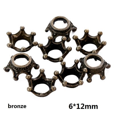 20 бр. Разхлабени дистанционни мъниста от сплав Златен цвят Сребърни мъниста с корони за изработка на бижута Направи си сам гривна Ръчно изработени аксесоари