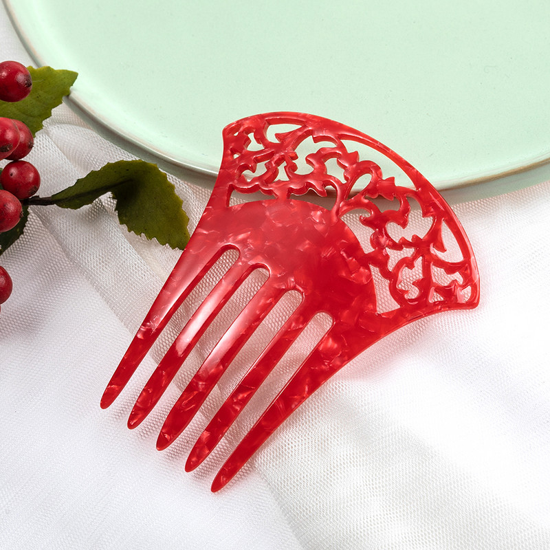 Klasikinės Plaukų šukos moterims Acetato plaukų aksesuarų šukos Vėžlio kiautų plaukų papuošalai Vintažinis segtukas Flamenko šokėjų šukos