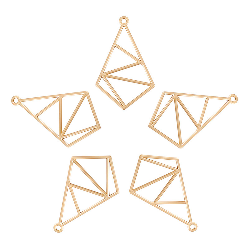 5 buc 2021 nou cadru gol cu lunetă cu spate deschis pandantive geometrice brelocuri de culoare aurie pentru colier, cercei, legături, fabricarea de bijuterii DIY