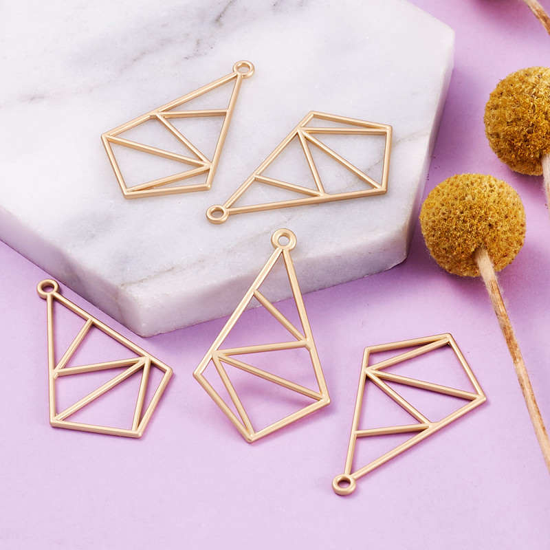 5 buc 2021 nou cadru gol cu lunetă cu spate deschis pandantive geometrice brelocuri de culoare aurie pentru colier, cercei, legături, fabricarea de bijuterii DIY