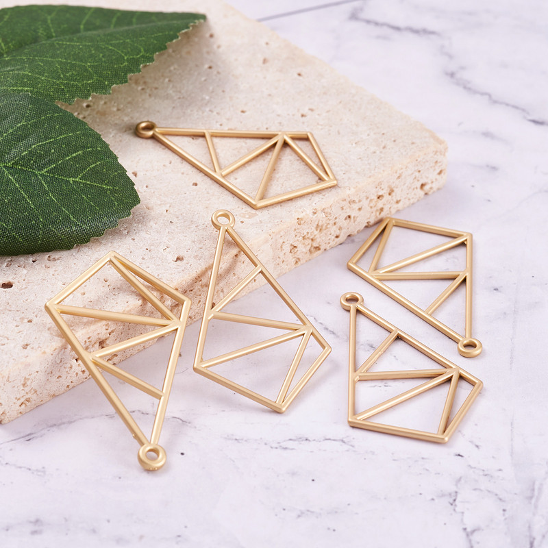 5 buc 2021 nou cadru gol cu lunetă cu spate deschis pandantive geometrice brelocuri de culoare aurie pentru colier, cercei, legături, fabricarea de bijuterii DIY