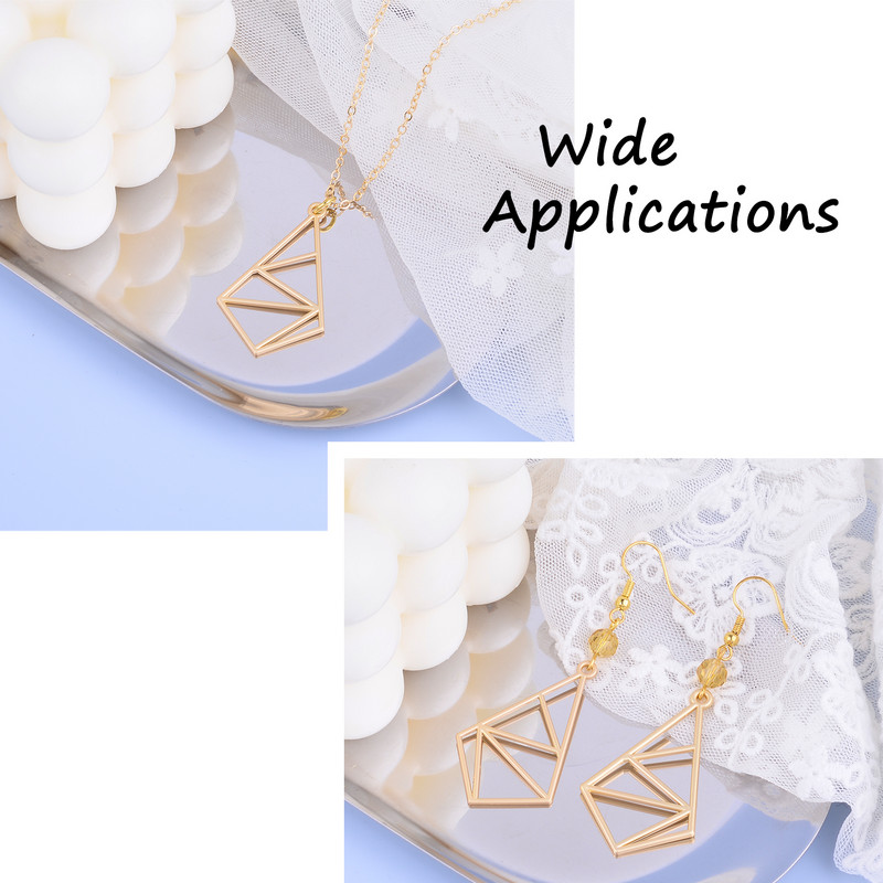 5 buc 2021 nou cadru gol cu lunetă cu spate deschis pandantive geometrice brelocuri de culoare aurie pentru colier, cercei, legături, fabricarea de bijuterii DIY