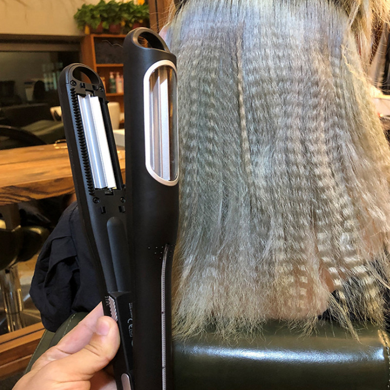 Ισιωτικό μαλλιών για μπούκλες 2 σε 1 ίσια μπούκλα Titanium Infrared Plancha De Cabello Ισιωτικό επίπεδο σίδερο