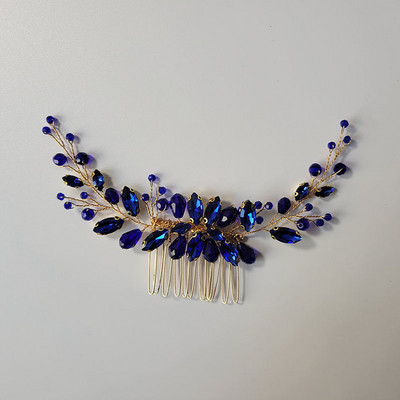 SLBRIDAL Rankų darbo Žalios spalvos Kalnų krištoliniai krištoliniai vestuviniai galvos apdangalai Plaukų šukos Vestuviniai Plaukų aksesuarai Moteriški Merginų Plaukų Papuošalai