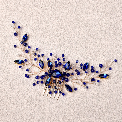 SLBRIDAL Rankų darbo Žalios spalvos Kalnų krištoliniai krištoliniai vestuviniai galvos apdangalai Plaukų šukos Vestuviniai Plaukų aksesuarai Moteriški Merginų Plaukų Papuošalai