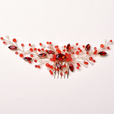 SLBRIDAL Rankų darbo Žalios spalvos Kalnų krištoliniai krištoliniai vestuviniai galvos apdangalai Plaukų šukos Vestuviniai Plaukų aksesuarai Moteriški Merginų Plaukų Papuošalai