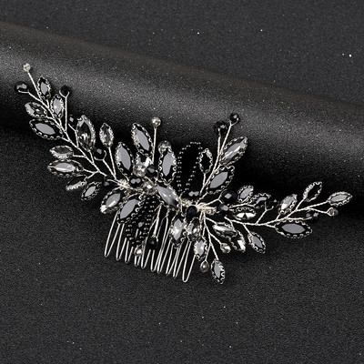 SLBRIDAL Rankų darbo Žalios spalvos Kalnų krištoliniai krištoliniai vestuviniai galvos apdangalai Plaukų šukos Vestuviniai Plaukų aksesuarai Moteriški Merginų Plaukų Papuošalai