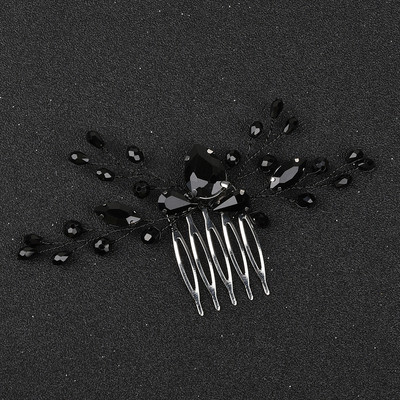 SLBRIDAL Rankų darbo Žalios spalvos Kalnų krištoliniai krištoliniai vestuviniai galvos apdangalai Plaukų šukos Vestuviniai Plaukų aksesuarai Moteriški Merginų Plaukų Papuošalai