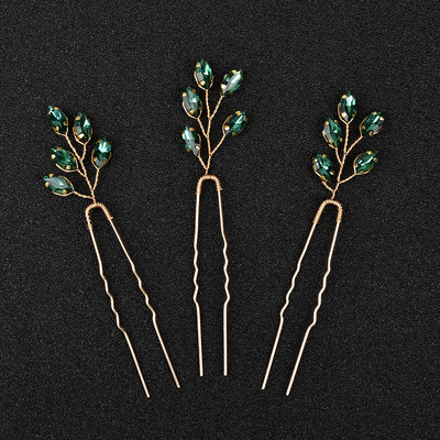 SLBRIDAL Rankų darbo Žalios spalvos Kalnų krištoliniai krištoliniai vestuviniai galvos apdangalai Plaukų šukos Vestuviniai Plaukų aksesuarai Moteriški Merginų Plaukų Papuošalai