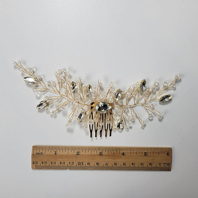 SLBRIDAL Rankų darbo Žalios spalvos Kalnų krištoliniai krištoliniai vestuviniai galvos apdangalai Plaukų šukos Vestuviniai Plaukų aksesuarai Moteriški Merginų Plaukų Papuošalai