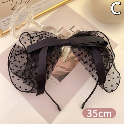 Nėrinių lanko papuošalai plaukų segtukai, moteriški mergaičių vintažiniai elegantiški saldūs negabaritiniai lankeliai juodi balti plaukų aksesuarai